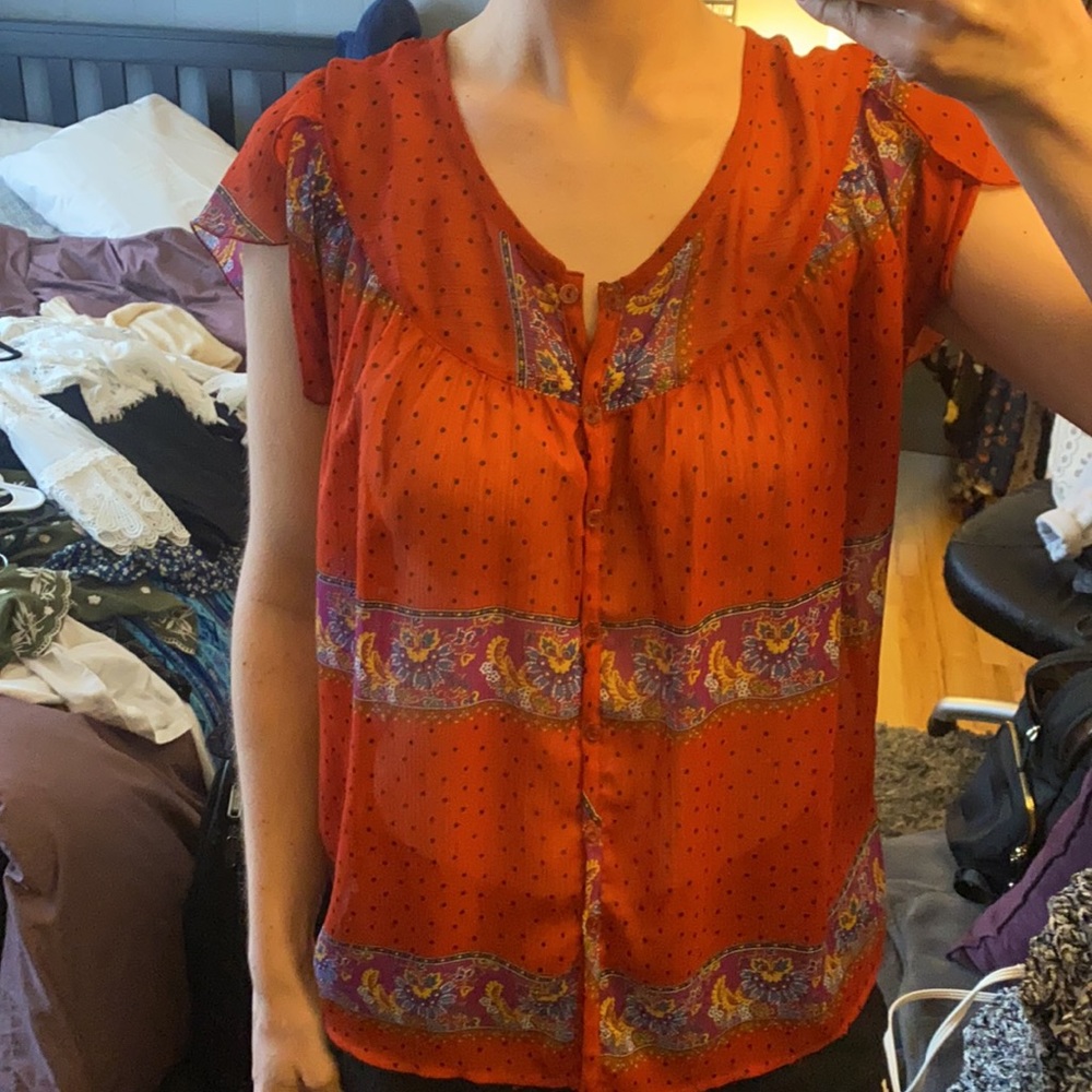 Button front blouse